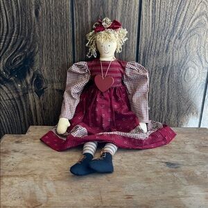 Valentine Rag Doll with Red Dress